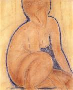 Amedeo Modigliani Crouched Nude painting